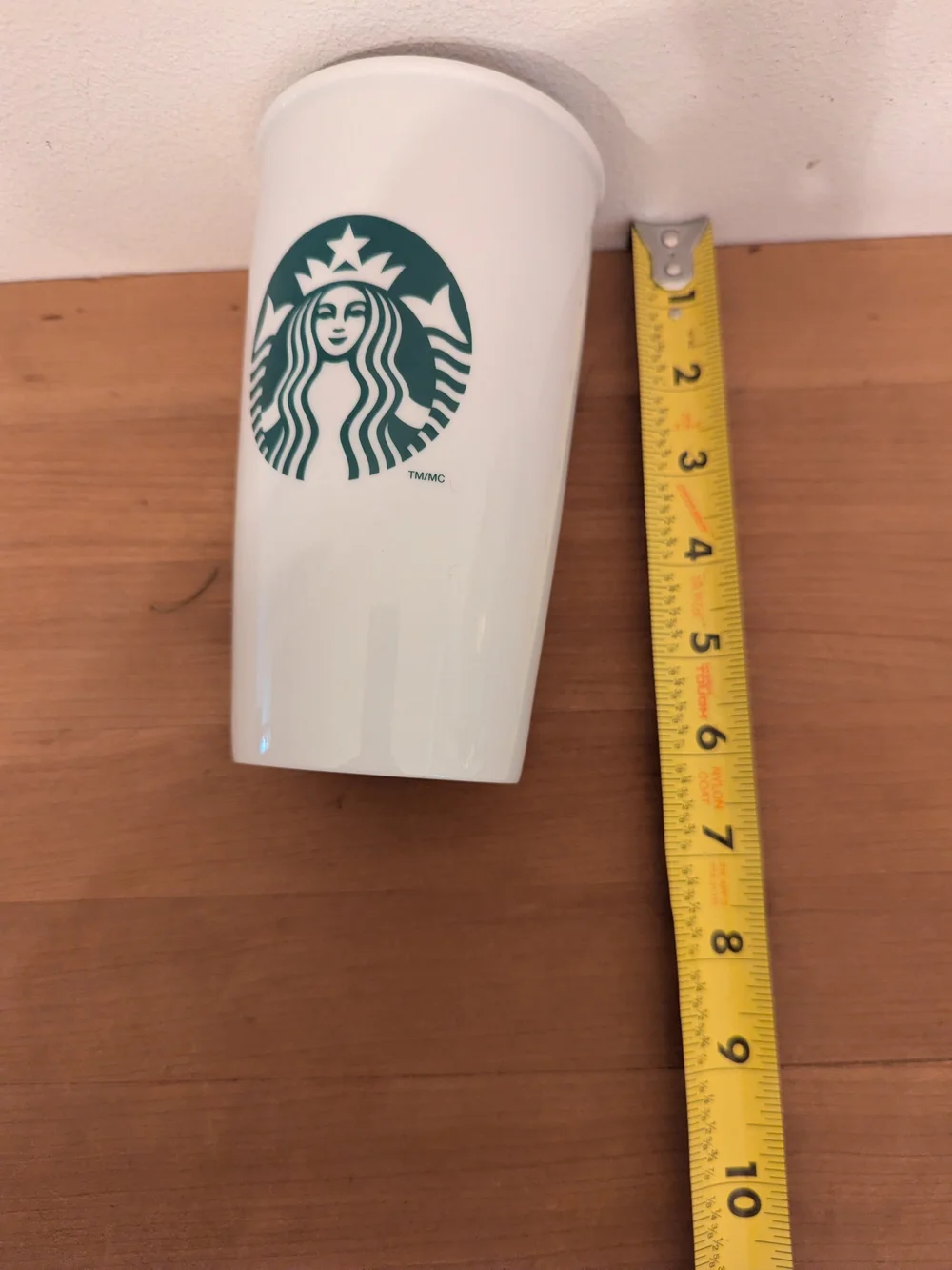 Starbucks Siren Logo Double Wall Ceramic Travel Mug White Tumbler 12 oz NO LID